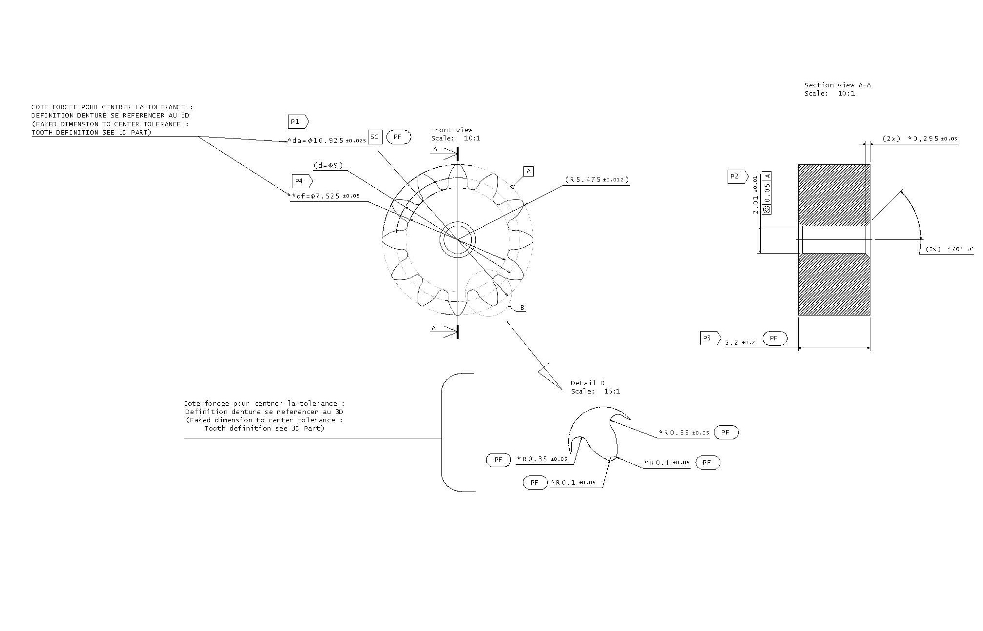 Produce the finished sintered gear mim part to the attached drawing