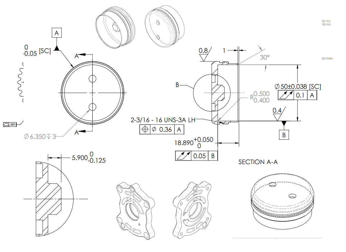 See attached for the prints of the 4 complex metal parts to quote