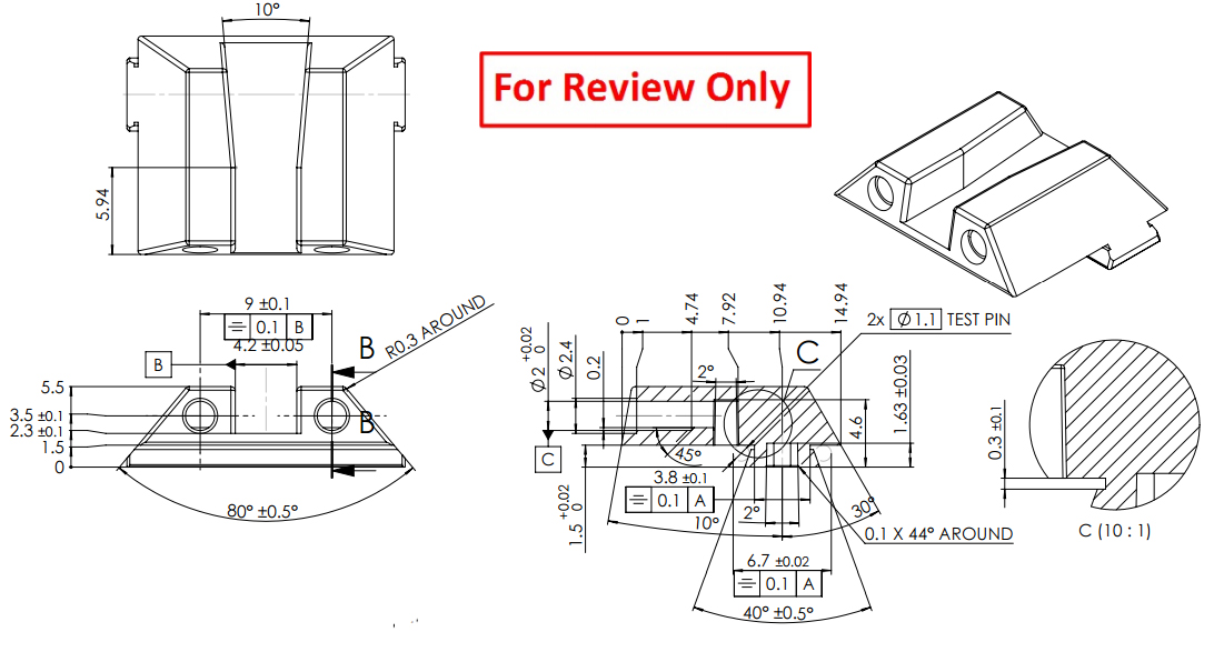 MIM metal components drawing